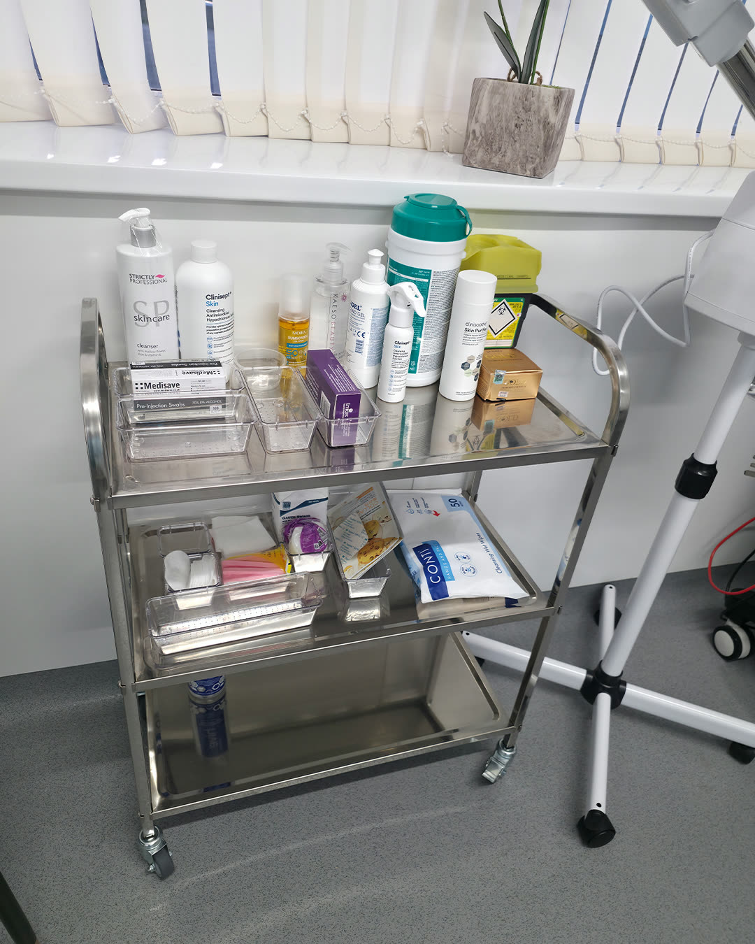 Treatment supply trolley at Pinnacle Clinic